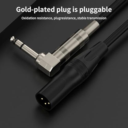 Right Angle 6.35mm TRS to XLR Male，（1.5FT 2Pack） Right Angle 1/4" TRS to XLR 3Pin Male,for Speakers, Stage, DJ and More - style: Right Angle 6.35mm TS to XLR Male