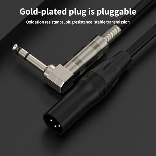 Right Angle 6.35mm TRS to XLR Male，（1.5FT 2Pack） Right Angle 1/4" TRS to XLR 3Pin Male,for Speakers, Stage, DJ and More - style: Right Angle 6.35mm TS to XLR Male