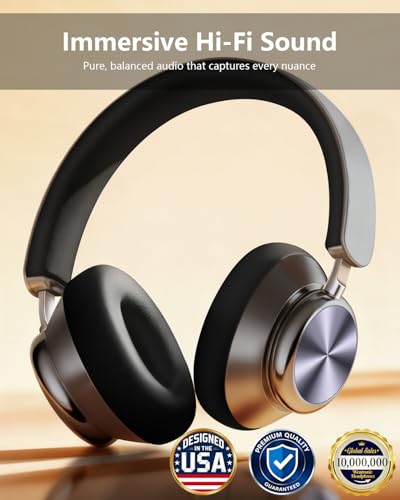Wentronic Y03 Bluetooth Headphones Wireless Active Noise Cancelling Over Ear Headphones 48 Hours Playtime High Sound Quality 6 EQ Music Mode Headphones with Soft Ear Cushion - Grey - color: Grey