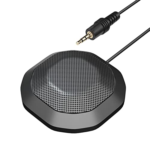 Walfront Omnidirectional Desktop Microphone for PC Laptop 3.5mm Jack 3 Meters Pickup Distance Portable Mini Mic for Business Conference - size: 3.5mm Plug, style: 3.5mm Plug