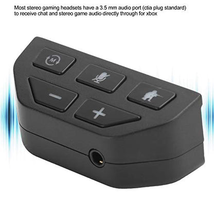 Stereo Headset Adapter, Gamepad Controller Audio Adapter with Volume Control, 3.5 mm Headphone Converter Sound Enhancer, for Xbox One(Black)