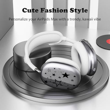 for AirPods Max Headphones Y2K Star Ear Covers for AirPods Max 2 | Cute Clear Ear Cups Cover | White Silicone Ear Pad Case Headband Cover for Apple AirPods Max 2/1 (2026/2024/2020) - color: Star E/White