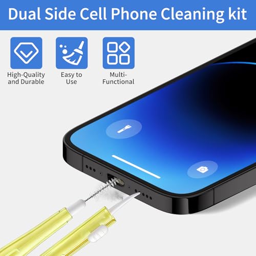 10 Pcs Cell Phone Cleaning Kit,Charging Port Cleaner for Phone | Dual Sided Anti Clogging Nylon Brushes,Suitable for Clean Phone Charging Port,Phone Speaker,AirPods,Other Electronics