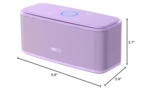 DOSS SoundBox Touch Wireless Bluetooth Speaker-12W HD Sound with Rich Bass | Portable & Small Design, IPX5 Waterproof, 20H Playtime, Handsfree, House, Office Desktop, Bedroom, Indoor Use, Purple - color: Purple