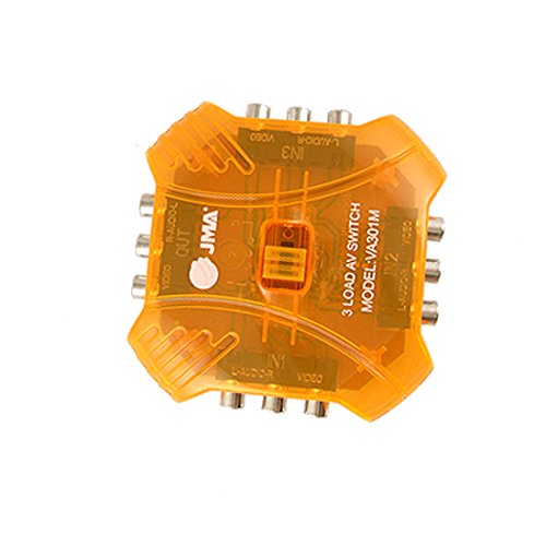 Ruilogod Orange 3 Way Audio Video RCA Switcher Switch Splitter