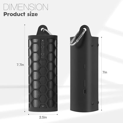 Protective Cover Carrying Silicone Case for Sonos Roam 2 / Sonos Roam, Speaker Pouch Sleeve Protector Cover Travelling Case for Wireless Bluetooth Speaker (Black)