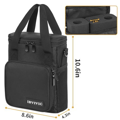 IBVIVIC 3 Slots Wireless Microphone Case with Foam, Mic Carrying Bags | Microphone Carrying Case with Shoulder Strap for Party, Singing (Black) - size: 3 Slots