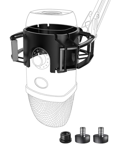 Custom Built for Blue Yeti X Shock Mount 2026 Upgrade Anti-Vibration Suspension Elastic Shock Mount Holder Clip Mics Stand with Screw Adapter Compatible with Yeti X Microphone - size: Blue Yeti X Shock Mount