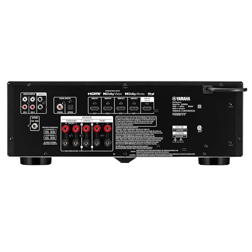 Yamaha RX300A 5.2-Channel Home Theater AV Receiver with Dolby Atmos, 4K120/8K HDMI and Bluetooth Multipoint (Black)