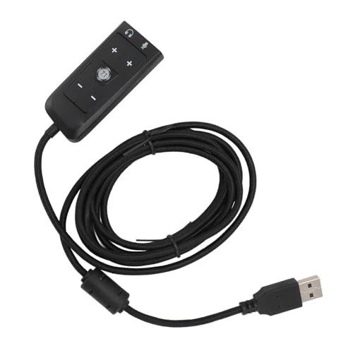 VBESTLIFE USB Sound Card, 7.1 Virtual Surround Audio Adapter with Headphone & Microphone Jacks for PC Gaming, USB to 3.5mm DAC for Esports FPS, External Sound Card with LED Indicator