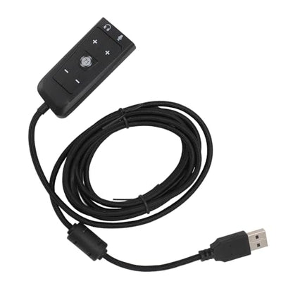 VBESTLIFE USB Sound Card, 7.1 Virtual Surround Audio Adapter with Headphone & Microphone Jacks for PC Gaming, USB to 3.5mm DAC for Esports FPS, External Sound Card with LED Indicator