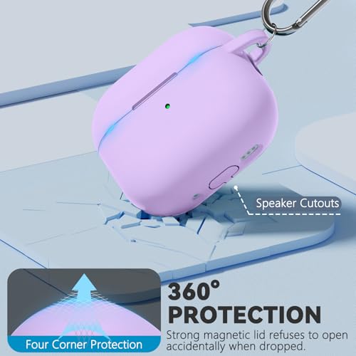 Ljusmicker for AirPods 5/4 Case (2026/2024) with Magnetic Lock,Purple - color: B2-Purple