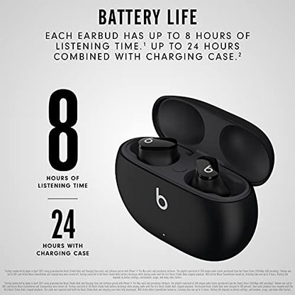Beats Studio Buds - True Wireless Noise Cancelling Earbuds - Compatible with Apple & Android, Built-in Microphone, IPX4 Rating, Sweat Resistant Earphones, Class 1 Bluetooth Headphones - Black - color: Black, style: Studio Buds