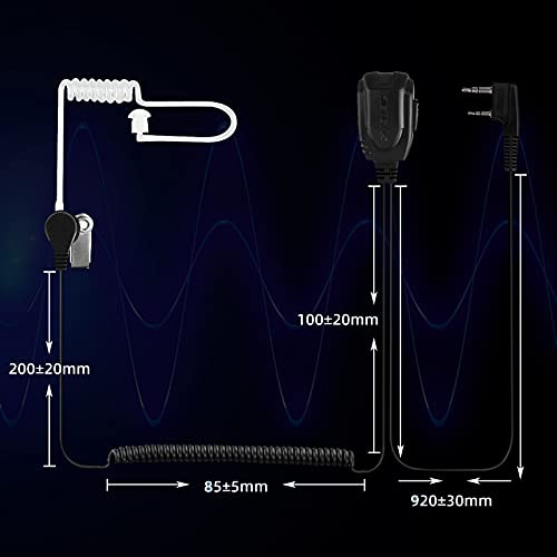 Retevis Walkie Talkie Earpiece, for RT22/RT68/RT21/H777/RT19/RT15 | Acoustic Tube, Coil, Compatible with Pxton, Baofeng, Kenwood 2 Way Radio, Security Walkie Talkie Headset(4 Pack)