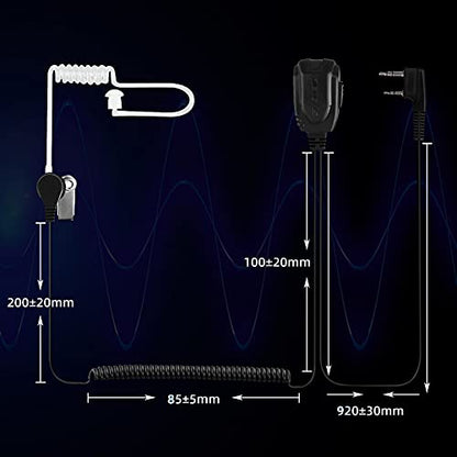 Retevis Walkie Talkie Earpiece, for RT22/RT68/RT21/H777/RT19/RT15 | Acoustic Tube, Coil, Compatible with Pxton, Baofeng, Kenwood 2 Way Radio, Security Walkie Talkie Headset(4 Pack)