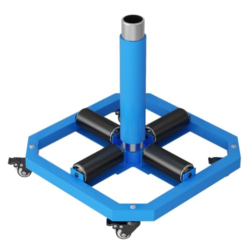 Heavy Duty Cable Reel Stand Turntable with Locking Wheels,1000 lbs Capacity | 20'' x 20'' Industrial wire spool holder, cable caddy,mobile locking wheels,smooth horizontal payout for cable handling tasks