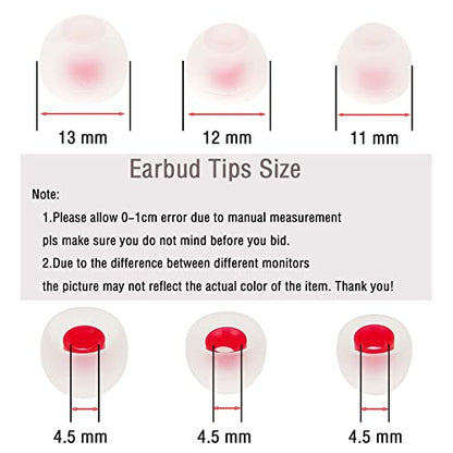 18 Pairs Silicone Earbud Tips Replacement Ear Tips for in- Ear Headphones Eartips (Inner Hole from 3.8mm-5.5mm Earphones) Earbud Replacement Tips Earbud Cap S M L - color: Transparent red