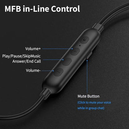 ACAGET USB Computer Headphones for PC Laptop Adjustable Sound & Vocal EQs | Corded Gaming Headset USB A Zoom Meeting Earbuds with Mute Mic & Volume Control HiFi Stereo Laptop Earphones for Dell Surface