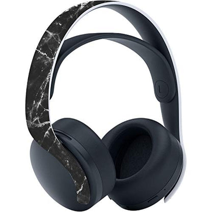PlayVital Black White Marble Effect Full Set Skin Decal for ps5 Console Disc Edition, Sticker Vinyl Decal for ps5 Controller & Charging Station & Headset & Media Remote - color: Black White Marble