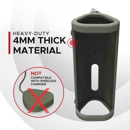 Heavy Duty Protective Carrying Case for Sonos Roam 2 | Green | Compatible with Sonos Roam, Roam 2 & Roam SL | Includes Bluetooth Button | Protect Your Wireless Speaker | Cover / Sleeve - color: Green