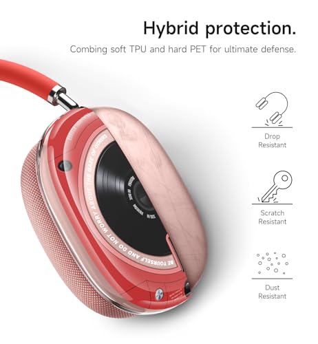 SURITCH for AirPods Max Case, TPU Anti-Scratch Ear Cups Cover, Rugged Shockproof Accessories Protective Cover for Apple AirPods Max - Red - color: Red