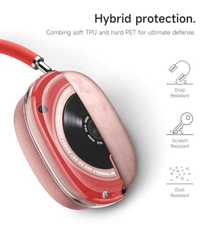 SURITCH for AirPods Max Case, TPU Anti-Scratch Ear Cups Cover, Rugged Shockproof Accessories Protective Cover for Apple AirPods Max - Red - color: Red