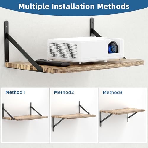 Projector Shelf for Wall Mount, 16.5" × 11", Holds Up to 25lbs, White | Solid Wood, Long-Lasting, Floating Shelf for Router, TV Cable Box, Game Console, DVD Player, Modem - color: White