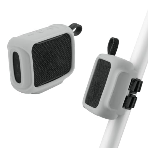Silicone Case Cover for JBL Go 5 Portable Speaker(Light Grey) | TXEsign Travel Carrying Protective Pouch with Attach Straps for Bike Golf Cart Scooter - color: Light Grey