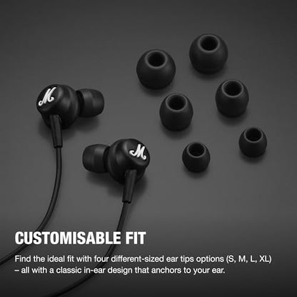 Marshall Mode USB-C 유선 이어버드 - 내장 마이크 | 맞춤형 핏 | 엉킴 방지 코드 | 다이나믹 드라이버 - 블랙