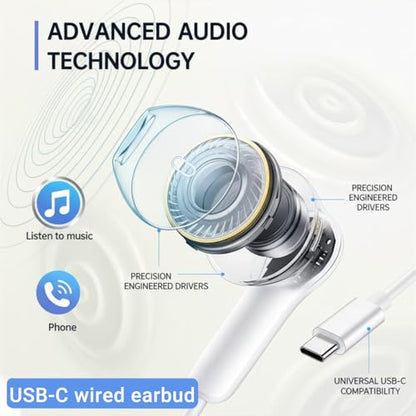 2 Pack USB C Headphones, Wired Earbuds for iPhone 17 16 15 Pro Max, 16e, 16 Plus & 15 Plus, USBC Ear Buds in-Ear Earphones with Microphone & Volume Control, Clear Stereo Sound & Noise Isolation