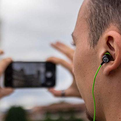 LUDOS Clamor Wired Earbuds in-Ear Headphones, 5 Years Warranty, Earphones with Microphone, Noise Isolating Ear Buds, Memory Foam for iPhone, Samsung, School Students, Kids, Women, Small Ears - Green - color: Green, style: 3.5 mm