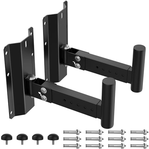 Speaker Wall Mount Heavy Duty Adjustable | For 4positions& 180° Rotation PA Speaker Mount Support Up to 120lbs Wall Speakers Mount Black 2 Packs