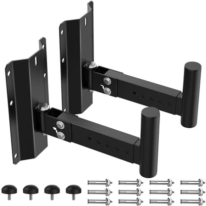 Speaker Wall Mount Heavy Duty Adjustable | For 4positions& 180° Rotation PA Speaker Mount Support Up to 120lbs Wall Speakers Mount Black 2 Packs