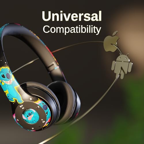 iJoy Disney Lilo & Stitch Bluetooth Over-Ear Headphones, Wireless Foldable Headset with Built-in Microphone for Adults and Kids, Comfortable Auriculares: Electronics - color: Stitch Galactic