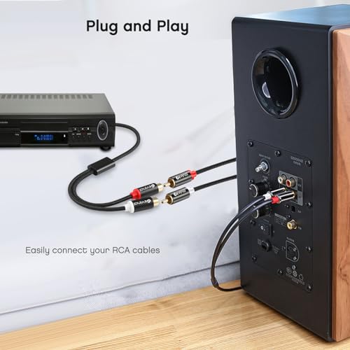 6.35 mm to 2RCA Cable, 1/4 inch TRS to 2 RCA Female Splitter Stereo Audio Adapter Cable, 1 Feet - color: 6.35mm to Female Dual RCA