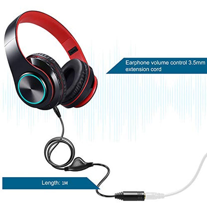 PChero 3.5mm Headphone Extension Cable with Volume Control, 3.3FT | Male to Female, Stereo Audio Jack Extender Aux Extension Adapter Cord, for Headset Earphones Smartphones Tablets MP3 Players - size: 3.3 ft, 1 Pack