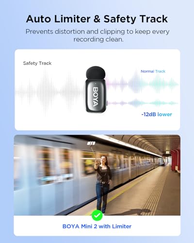 BOYA Mini 2 USB Type-C Wireless Lavalier Microphone for Andriod iPhone15/16,Ultra Mini Lapel Mics,100M Range,30Hrs Battery Life,Noise Reduction Clip On Mic for TikTok YouTube(Space Gray) - style: Mini 2(USB-C Silver)