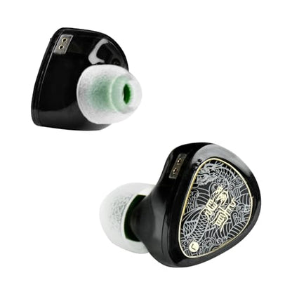 TANGZU Wan'er S.G II Wired Earbuds, in-Ear Monitors with 10mm Dynamic Driver PET Diaphragm, HiFi Gaming IEM Earphones, 0.78mm 2-Pin Detachable Cable, Tangle-Free (Black 4.4mm Without Mic) - color: Black, size: 4.4mm