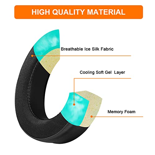 HS60 HS70 Earpads, Cooling Replacement Ear Pad Cushion for Corsair HS70 Pro | Also fit HS60/Pro HS50/Pro, Durable Protein Leather Gaming Headset Noise Isolation