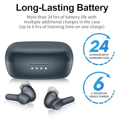Wireless Earbuds,Immersive Sound Premium Deep Bass Hi-Fi Stereo Headset IPX8 Waterproof Bluetooth 5.3 with 4 Mics Call Noise Cancelling Wearable Technology Rings Earphones for iOS,Android,Workout - color: Royal Blue