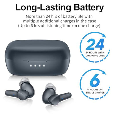 Wireless Earbuds,Immersive Sound Premium Deep Bass Hi-Fi Stereo Headset IPX8 Waterproof Bluetooth 5.3 with 4 Mics Call Noise Cancelling Wearable Technology Rings Earphones for iOS,Android,Workout - color: Royal Blue