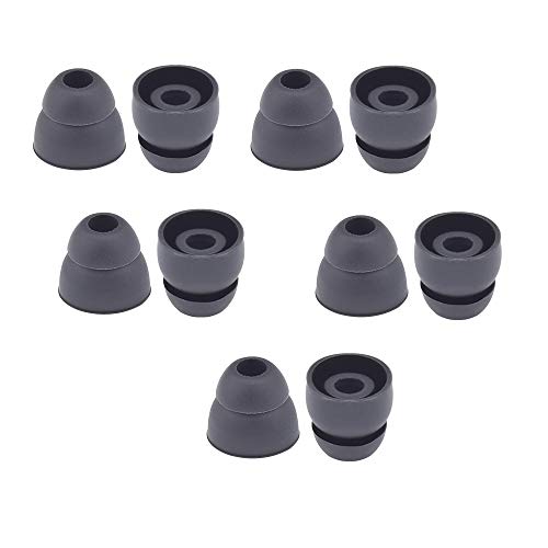 10pcs Double Flange Earbuds Replacement Tips Eargels Silicone Ear Tips Compatible with Beat by dr dre Powerbeats 2 Powerbeats 3 Wireless Stereo Earphones