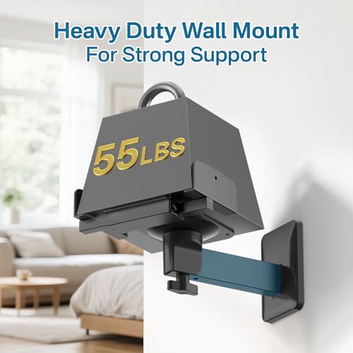 Pair of Adjustable Speaker Wall Mount for Klipsch Bookshelf Speaker Mount - Heavy Duty Side Clamping Wall Speaker Mounts for Klipsch R-40PM R50M RP-500M II RP-600M II Speaker Mount, 55 LBS Capacity