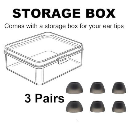 Replacement Ear Tips for Skullcandy Wireless Earbuds | Compatible with Skullcandy Dime Evo / Dime 3 / Jib True 2 / Smokin’ Buds, Soft Silicone Eartips (3 Pairs, Black, S/M/L) - size: S/M/L
