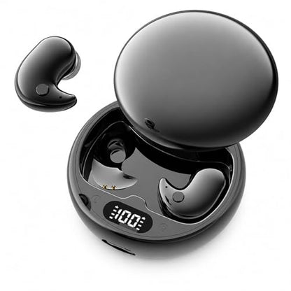 Invisible Sleep Wireless Earphone,Lightweight,Long Battery Life (black) | Ipx5 Waterproof Earbuds, Bluetooth 5.3, Painless Sleeping Earphones for Sensitive Sleeper - color: Black