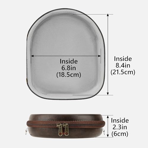 Geekria Shield Headphones Case Compatible with Sony WH-1000XM5, Bose QC Ultra II, JBL Live 650BTNC, Replacement Hard Shell Travel Carrying Bag with Cable Storage (Dark Brown)
