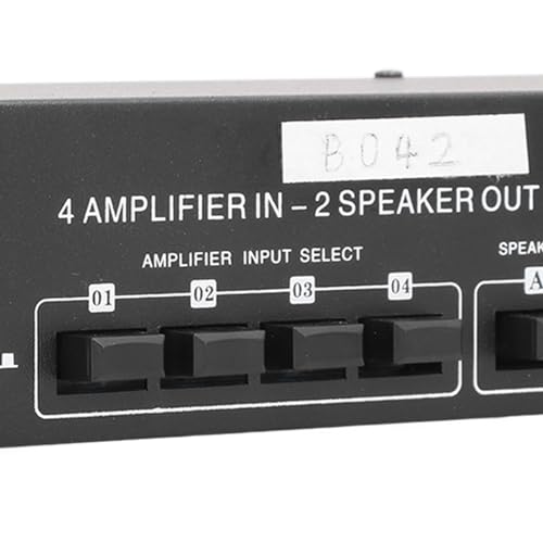 Audio Selector Box, 2 Speaker Out Passive Selector Switch Manual Switching Wide Compatibility for Music