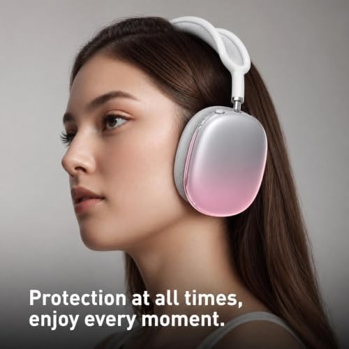 MOLOPPO Case Cover for AirPods Max 2/1 (2026/2024/2020), Gradient Pink | Soft TPU Skin, Anti-Scratch, Transparent, Ultra Protective, Gradient Pink - color: D-Gradient Pink