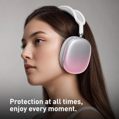 MOLOPPO Case Cover for AirPods Max 2/1 (2026/2024/2020), Gradient Pink | Soft TPU Skin, Anti-Scratch, Transparent, Ultra Protective, Gradient Pink - color: D-Gradient Pink