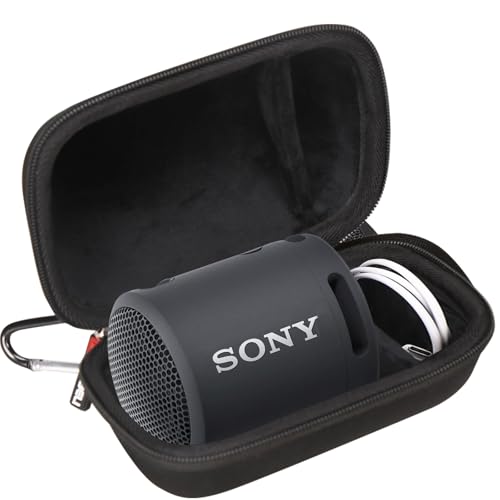 FBLFOBELI Hard Case Compatible with Sony SRS-XB100/SRS-XB12/SRS-XB13 Extra Bass Portable Waterproof Speaker (Case Only) (Black) - color: Black